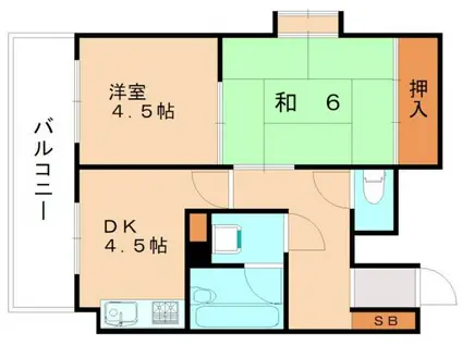 メヌエット大橋駅前(2DK/3階)の間取り写真