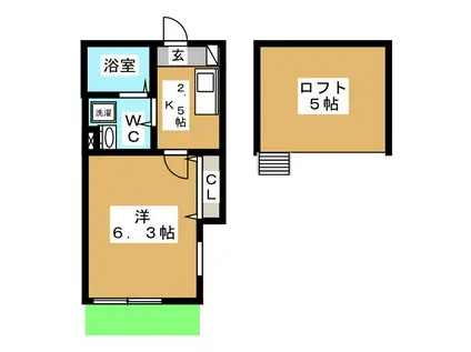 CLASSY港南中央(1K/1階)の間取り写真