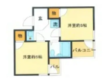 柏里一番館(2K/5階)の間取り写真