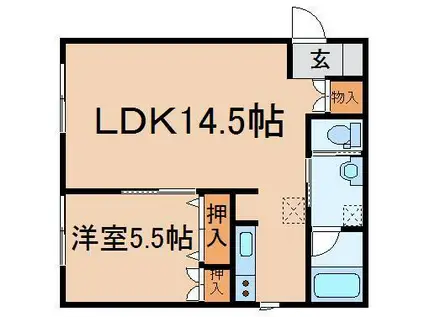 サンビレッジ安田(1LDK/1階)の間取り写真