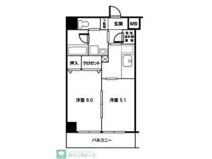 ザ ウエスト スクエア(2K/11階)の間取り写真