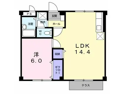 サンハイツT(1LDK/1階)の間取り写真