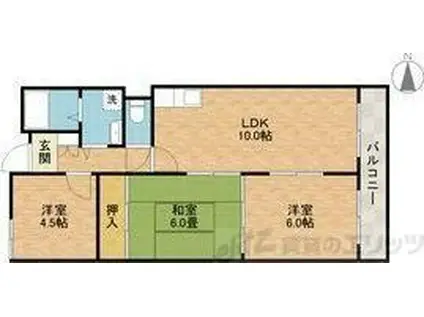 サンハイム杉林(3LDK/3階)の間取り写真