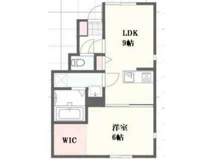 RIN BLOOM(1LDK/1階)の間取り写真