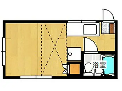 高尾シティコーポ(ワンルーム/1階)の間取り写真