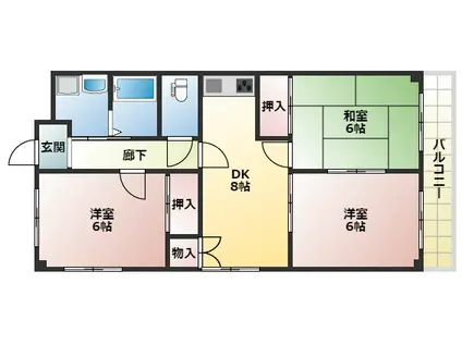 ステイツ明石大久保(3LDK/1階)の間取り写真