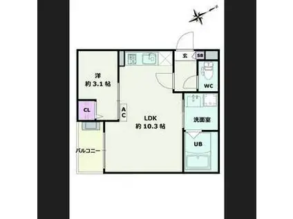 JACK WAKAMATSUI(1LDK/2階)の間取り写真