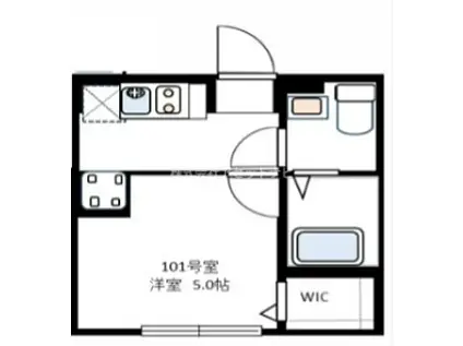 CASA 四葉 B(1K/2階)の間取り写真