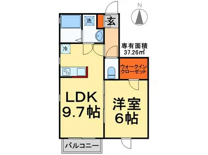 オリヴィエ(1LDK/1階)の間取り写真