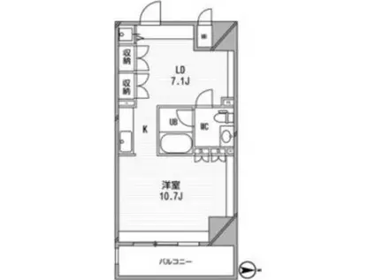 アーデンタワー南堀江(1LDK/3階)の間取り写真