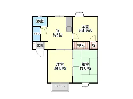 ASA2(3DK/2階)の間取り写真