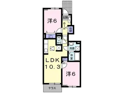 プロスペリタ(2LDK/1階)の間取り写真