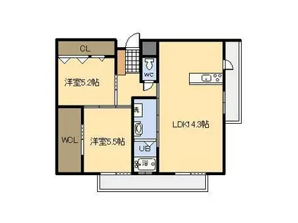 アルテマイスターレーヴII(2LDK/4階)の間取り写真