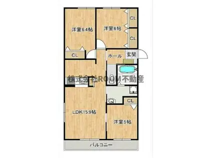 MIRACLE GARDEN(3LDK/1階)の間取り写真