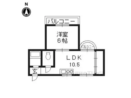 咲花ヴィラ(1LDK/4階)の間取り写真