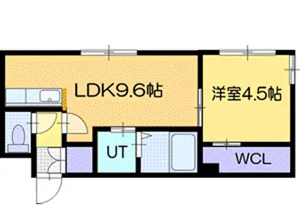 レジデンス南郷通16丁目北 B(1LDK/2階)の間取り写真