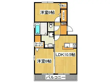 フェリーチェ(2LDK/3階)の間取り写真