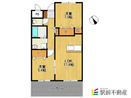 SUN・HAPPINESS(2LDK/1階)の間取り写真