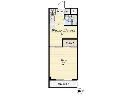 ぐらんぺーる千鳥(1K/2階)の間取り写真