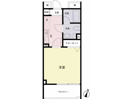 VIALATTEA笹塚(1K/9階)の間取り写真