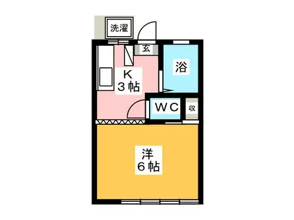 ハイツヒロ(1K/1階)の間取り写真