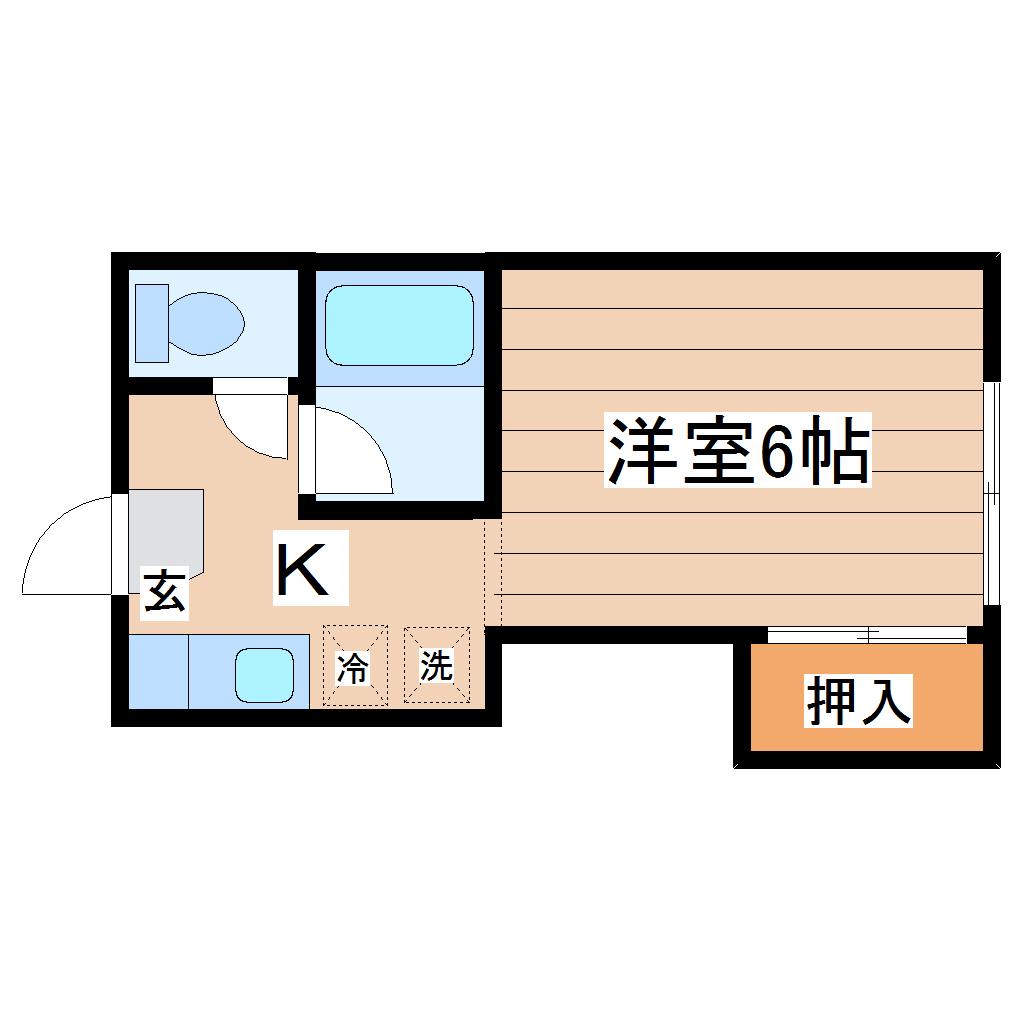 ペレオ河原町(1K/1階)の間取り写真