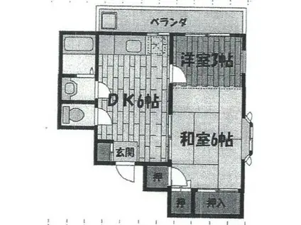 サンハイム駒込(2DK/2階)の間取り写真