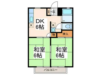 パールハイツ菅田第5(2DK/1階)の間取り写真