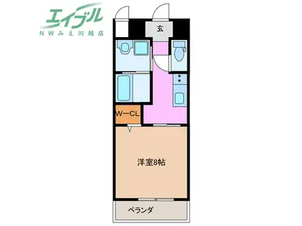 RISORA(1K/2階)の間取り写真