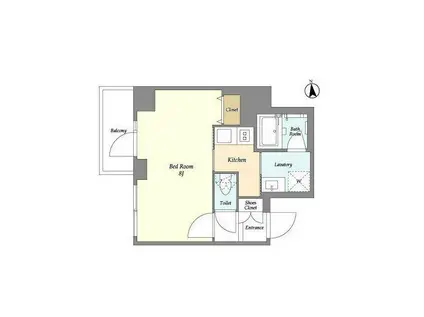 レクシード神楽坂(1K/4階)の間取り写真