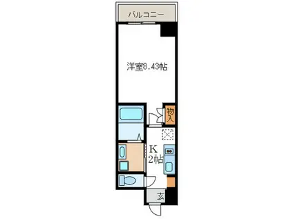 アルティス西京極(1K/5階)の間取り写真