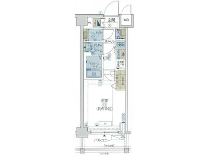 エステムコート立川ノースプレミア(1K/4階)の間取り写真