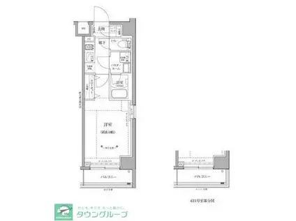 RELUXIA GRANDE川崎(1K/2階)の間取り写真