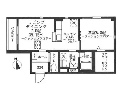 TIIDA(1LDK/3階)の間取り写真