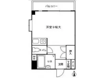 キャピタル大濠西(ワンルーム/3階)の間取り写真