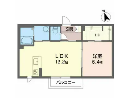 つくしB(1LDK/2階)の間取り写真