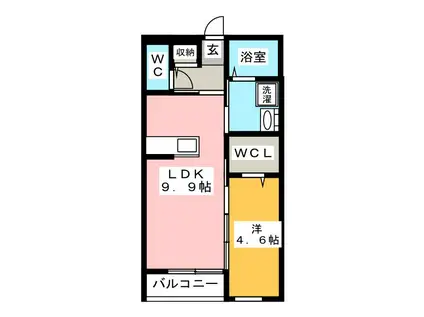CASA ANELLO(1LDK/1階)の間取り写真