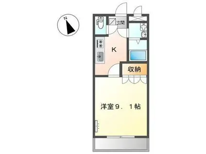 プレステージ曙(1K/1階)の間取り写真