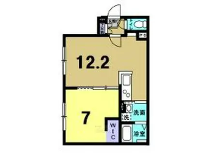 RISHAS(1LDK/1階)の間取り写真