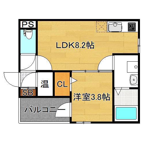 FASECIA RAD(1LDK/2階)の間取り写真