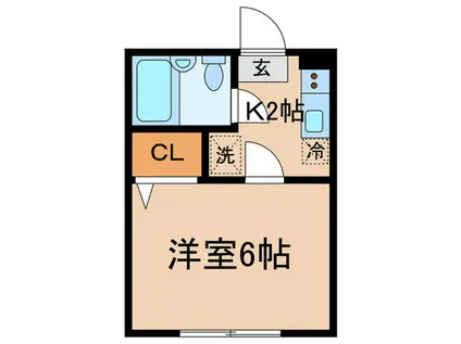 ブラウン成城(1K/1階)の間取り写真