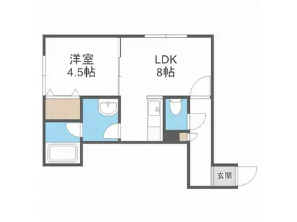 ラクシア(1LDK/2階)の間取り写真