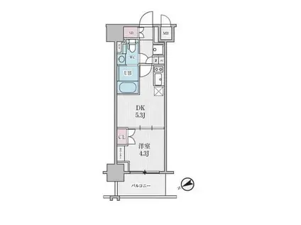 テラス浅草橋(1DK/7階)の間取り写真