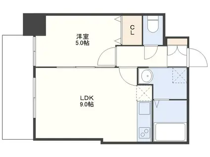 ザ・テラス山王(1LDK/14階)の間取り写真