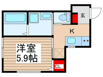 水子ガーデンII(1K/1階)の間取り写真