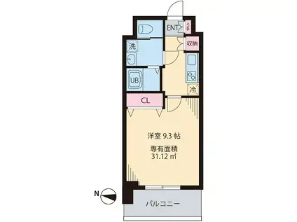 桜森スクエアⅢ(1K/3階)の間取り写真