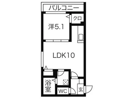 J-ECOA月寒東(1LDK/1階)の間取り写真