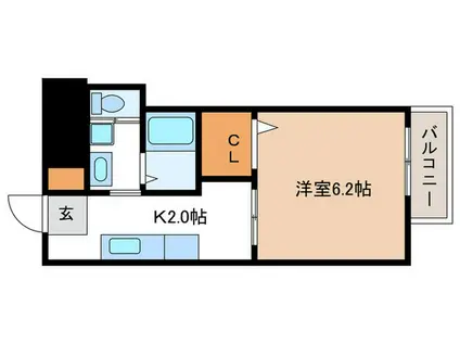 中央日進ビルA(1K/3階)の間取り写真