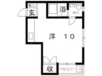 ラコート野々上(ワンルーム/4階)の間取り写真