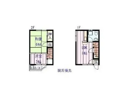 ビラージュ土居(1SLDK/1階)の間取り写真